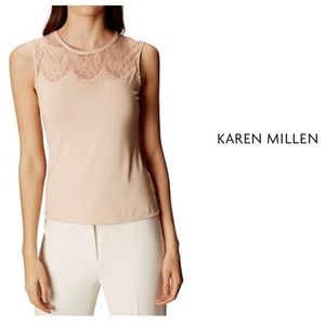 NWOT Karen Millen Pink Lace Tank Top Blouse